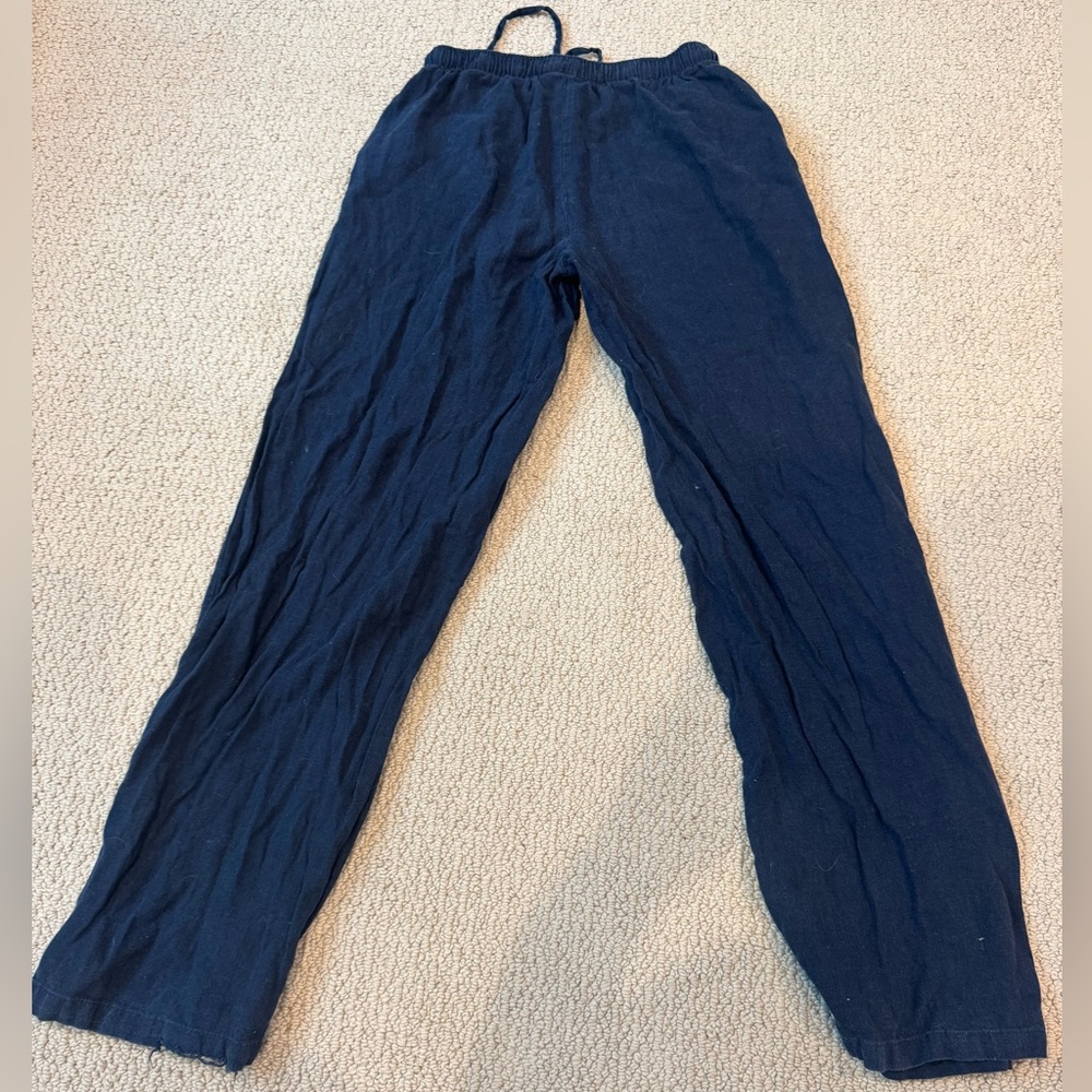 PacSun Navy Linen pull-on pants size xs - Picture 4 of 4